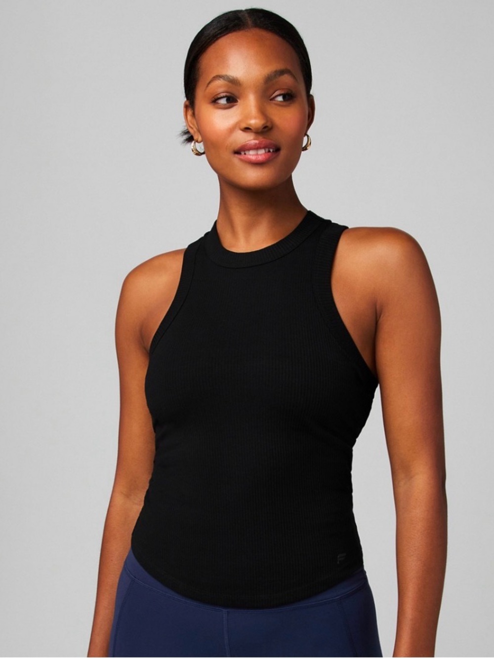 Fabletics High Neck Rib Built-In Bra Tank